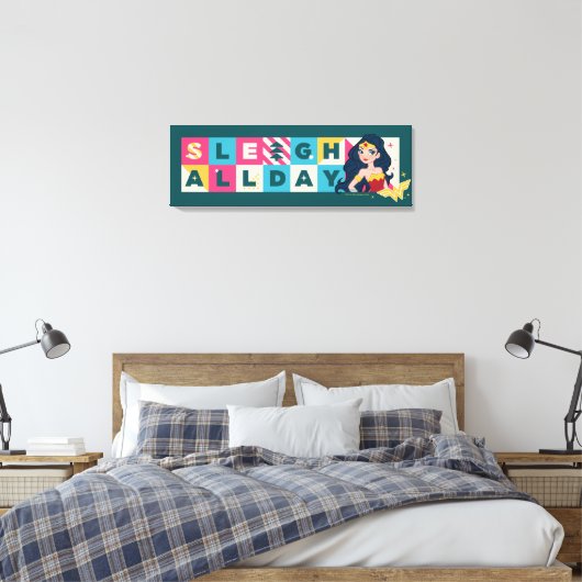 Justice League Wonder Woman "Sleigh All Day" Canvas Afdruk (Insitu (Slaapkamer))