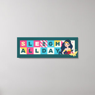 Justice League Wonder Woman "Sleigh All Day" Canvas Afdruk