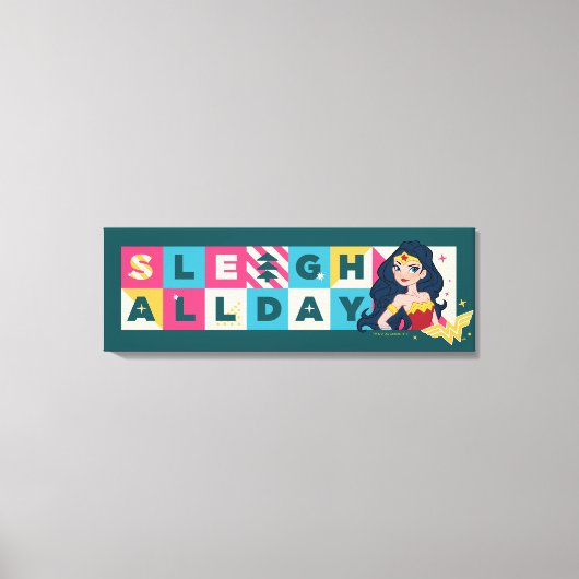 Justice League Wonder Woman "Sleigh All Day" Canvas Afdruk (Voorkant)