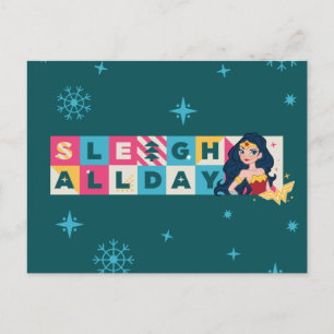Justice League Wonder Woman "Sleigh All Day" Feestdagenkaart