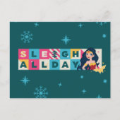 Justice League Wonder Woman "Sleigh All Day" Feestdagenkaart (Voorkant)