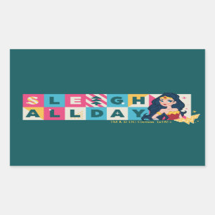 Justice League Wonder Woman "Sleigh All Day" Rechthoekige Sticker