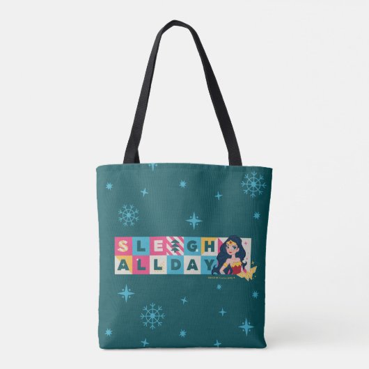 Justice League Wonder Woman "Sleigh All Day" Tote Bag (Achterkant)