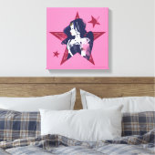 Justice League | Wonder Woman & Stars Pop Art Canvas Afdruk (Insitu (Slaapkamer))