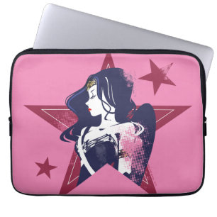 Justice League   Wonder Woman & Stars Pop Art Laptop Sleeve
