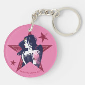 Justice League | Wonder Woman & Stars Pop Art Sleutelhanger (Achterkant)