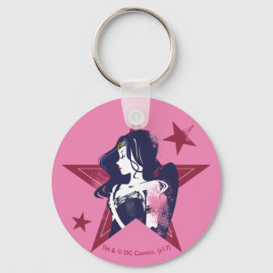 Justice League Wonder Woman & Stars Pop Art Sleutelhanger