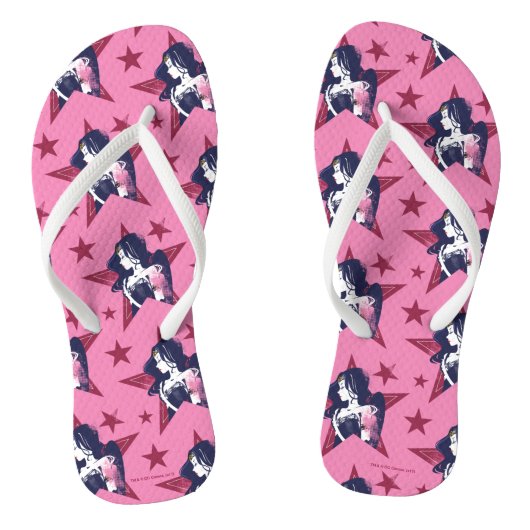 Justice League | Wonder Woman & Stars Pop Art Teenslippers (Voetbed)