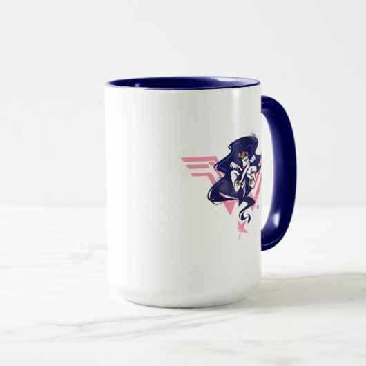 Justice League | Wonder Woman & Symbol Pop Art Mok (Voorkant rechts)