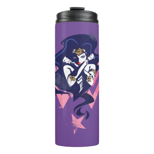 Justice League | Wonder Woman & Symbol Pop Art Thermosbeker (Voorkant)