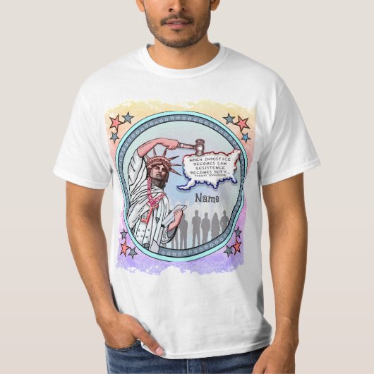 Justice Liberty Politiek T-shirt (Voorkant)