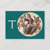 Justice Monogram, blauw groen Visitekaartje (Achterkant)