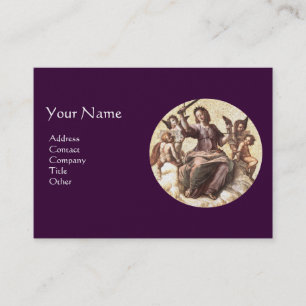 JUSTICE Monogram, Paarse Pearl Paper Visitekaartje