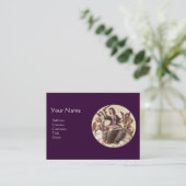 JUSTICE Monogram, Paarse Pearl Paper Visitekaartje (Staand voorkant)