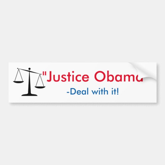 "Justice Obama" Bumpersticker (Voorkant)