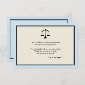 Justice Scale Afstuderen Blauw Hartelijk dank Bedankkaart (Voorkant / Achterkant)