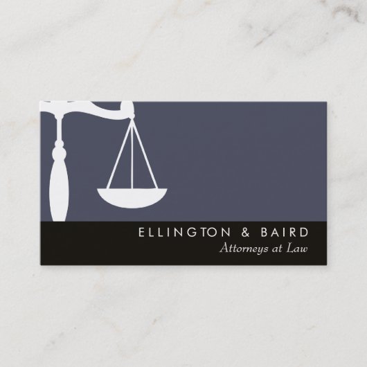 Justice Scale Attorney at Law Visitekaartje (Voorkant)