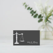 Justice Scale Attorney Black en White 2 Visitekaartje (Staand voorkant)