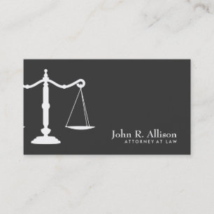 Justice Scale Attorney Black en White 2 Visitekaartje