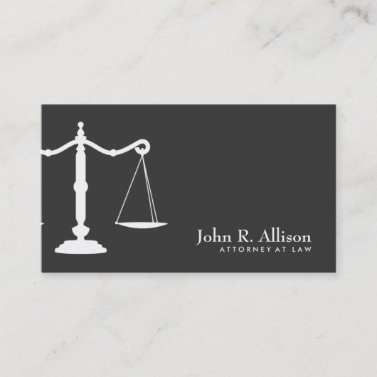 Justice Scale Attorney Black en White 2 Visitekaartje (Voorkant)