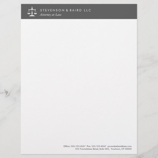 Justice Scale Attorney Letterhead Persoonlijk Briefhoofd (Voorkant)