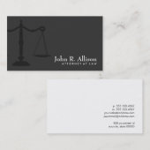 Justice Scale Attorney Simple Black Visitekaartje (Voorkant / Achterkant)