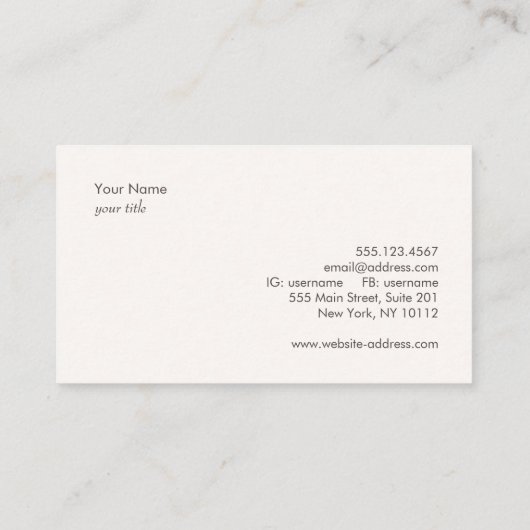 Justice Scale Attorney Visitekaartje (Achterkant)