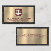 Justice Scale | Goud en marmer Visitekaartje (Voorkant / Achterkant)