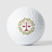 Justice Scale Holly Wreate kerstFeestdagen Golfballen (Voorkant)