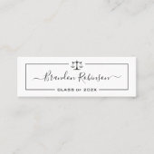 Justice Scale Logo Law School Afstuderen Afstudere Mini Visitekaartje (Voorkant)