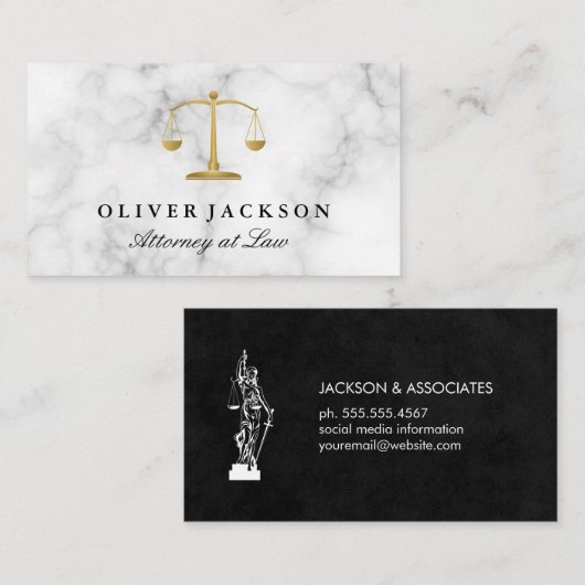 Justice Scale Marble Visitekaartje (Voorkant / Achterkant)
