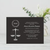 Justice Scale & Wreath Law School Afstuderen Inv Kaart (Staand voorkant)