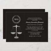 Justice Scale & Wreath Law School Afstuderen Inv Kaart (Voorkant / Achterkant)
