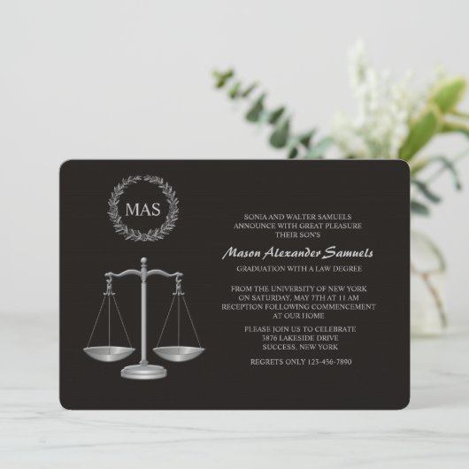 Justice Scale & Wreatlaw School Afstuderen IV Kaart (Staand voorkant)