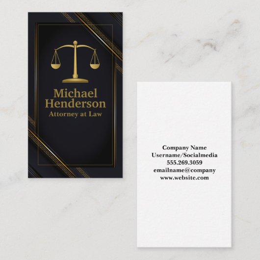 Justice Scales | advocaat Afsprakenkaartje (Voorkant / Achterkant)