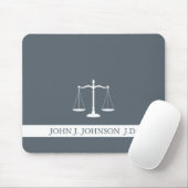 Justice Scales Custom Name Lawyer Slate Grey Muismat (Met muis)