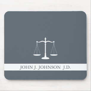 Justice Scales Custom Name Lawyer Slate Grey Muismat