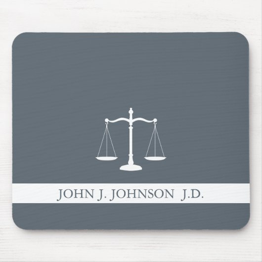Justice Scales Custom Name Lawyer Slate Grey Muismat (Voorkant)