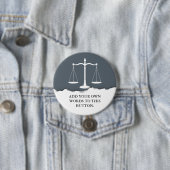 Justice Scales Custom Text Lawyer Ronde Button 7,6 Cm (In situ)