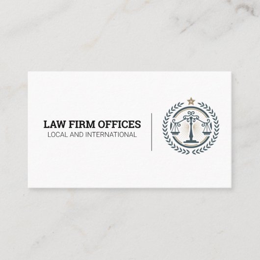 Justice Scales Law Logo Visitekaartje (Voorkant)