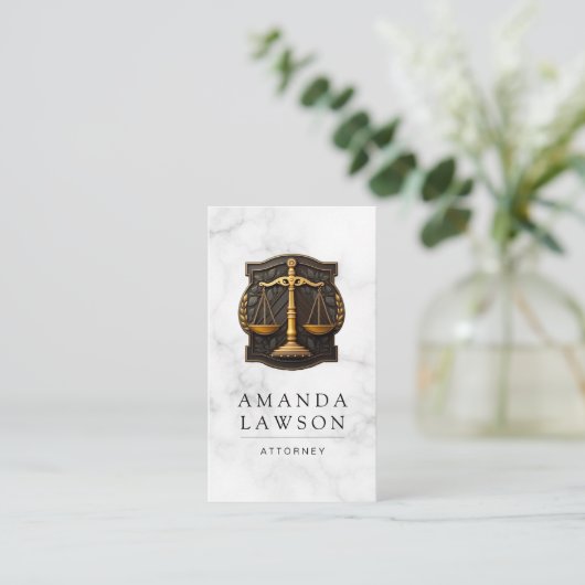 Justice Scales-Logo | wet Afsprakenkaartje (Staand voorkant)