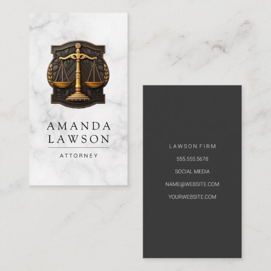 Justice Scales-Logo | wet Afsprakenkaartje (Voorkant / Achterkant)