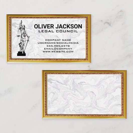 Justice Scales | marmer Visitekaartje (Voorkant / Achterkant)