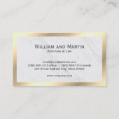 Justice Scales Monogram Marble Gold Border Visitekaartje (Achterkant)