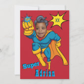 Justice Superheld Foto Sjabloon🦸 Verjaardagsuitno Kaart (Voorkant)