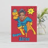 Justice Superheld Foto Sjabloon🦸 Verjaardagsuitno Kaart (Staand voorkant)