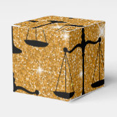 Justice Symbol Balanced Scales Golden Glitter Bedankdoosjes (Voorkant Zijde)