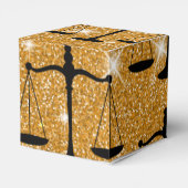 Justice Symbol Balanced Scales Golden Glitter Bedankdoosjes (Achterkant)