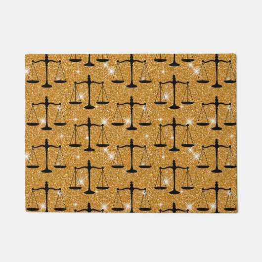 Justice Symbol Balanced Scales Golden Glitter Deurmat (Voorkant)