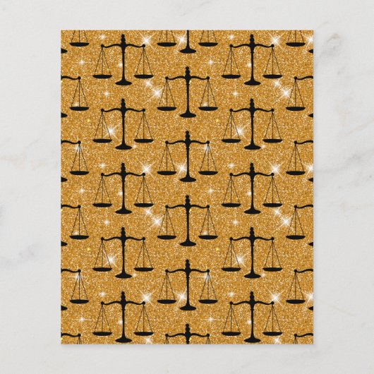 Justice Symbol Balanced Scales Golden Glitter Flyer (Achterkant)